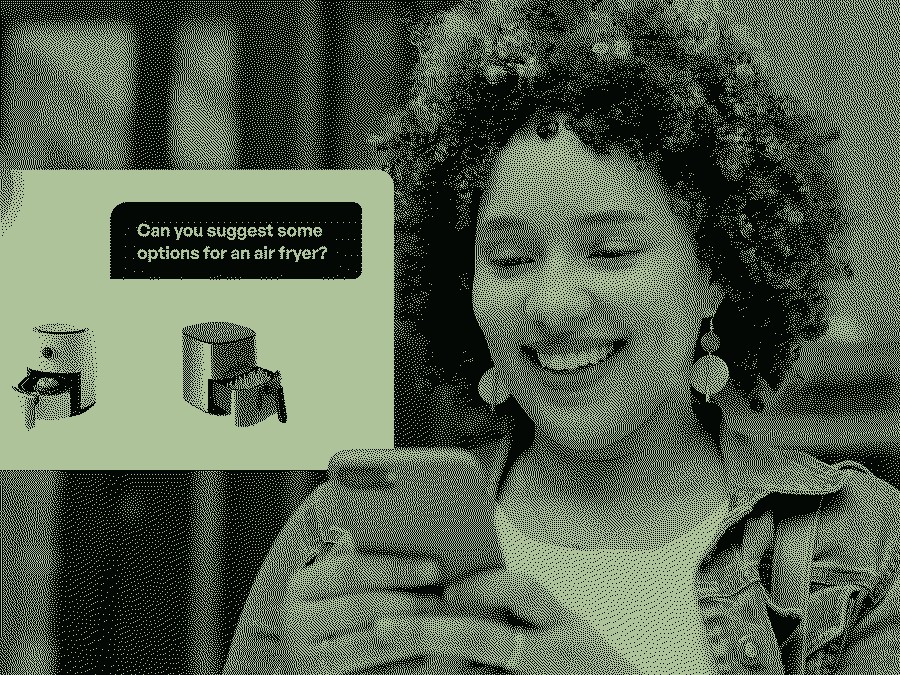 AI suggesting product options to customer